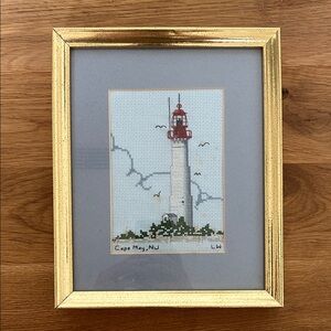 Vintage Cape May New Jersey Lighthouse Cross Stitch